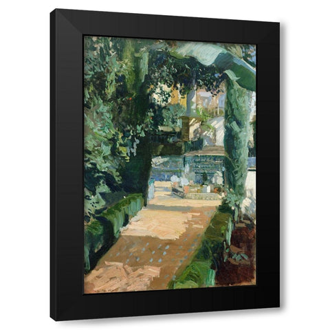 Court of the Dances, Alcazar, Sevilla Black Modern Wood Framed Art Print with Double Matting by Bastida, Joaquin Sorolla y