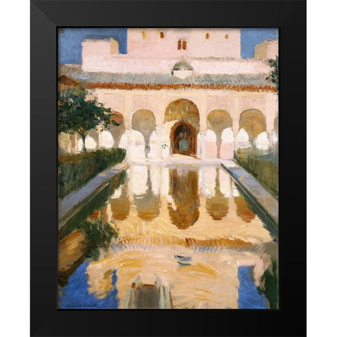 Hall of the Ambassadors, Alhambra, Granada Black Modern Wood Framed Art Print by Bastida, Joaquin Sorolla y