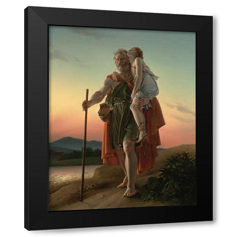 Belisarius Black Modern Wood Framed Art Print with Double Matting by Gerard, Baron Francois-Pascal-Simon