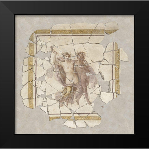 Fresco Fragment Black Modern Wood Framed Art Print by Artisan, Unknown 1st Century Roman