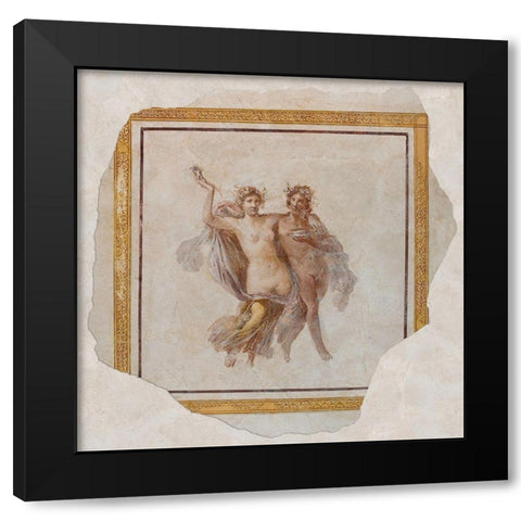 Fresco Panel Depicting Dionysos and Ariadne Black Modern Wood Framed Art Print by Artisan, Unknown 1st Century Roman