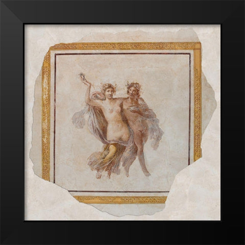 Fresco Panel Depicting Dionysos and Ariadne Black Modern Wood Framed Art Print by Artisan, Unknown 1st Century Roman