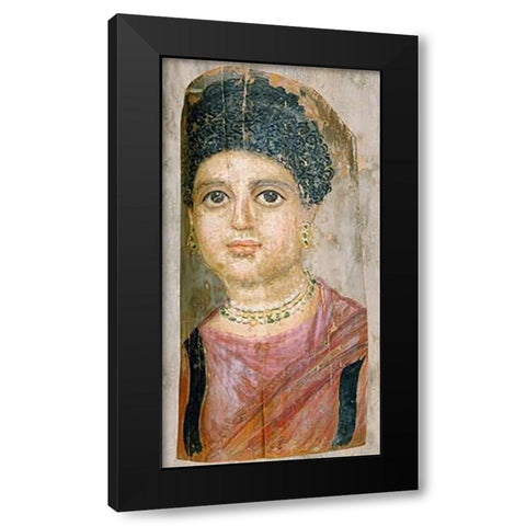 Mummy Portrait Black Modern Wood Framed Art Print by Malibu Painter
