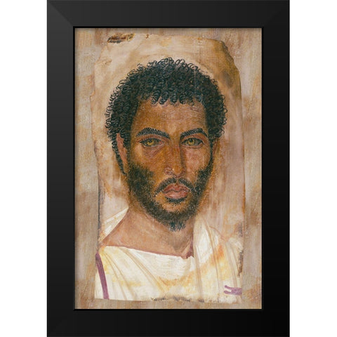 Mummy Portrait of a Bearded Man Black Modern Wood Framed Art Print by Artisan, Unknown 2nd Century Romano-Egyptian