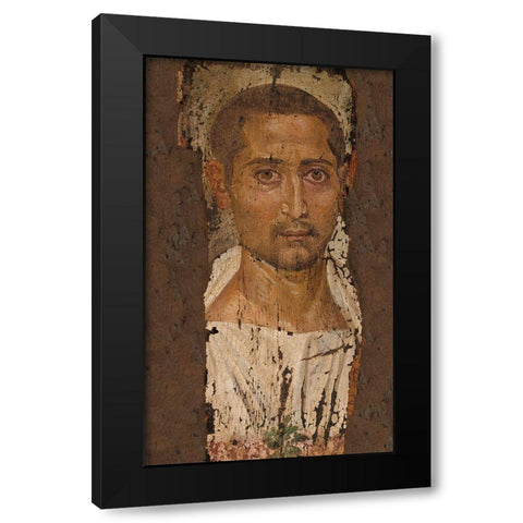 Mummy Portrait of a Bearded Man Black Modern Wood Framed Art Print with Double Matting by Artisan, Unknown 3rd Century Romano-Egyptian