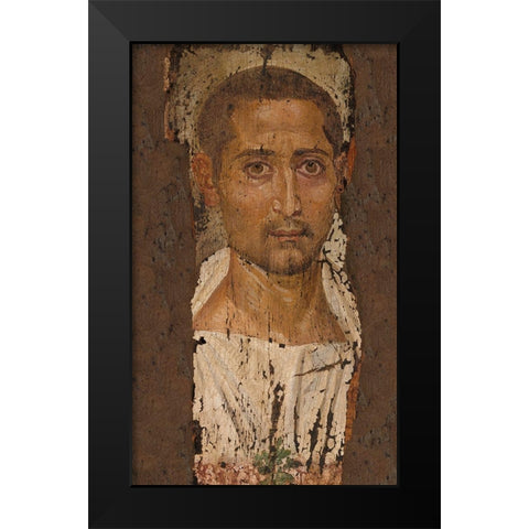 Mummy Portrait of a Bearded Man Black Modern Wood Framed Art Print by Artisan, Unknown 3rd Century Romano-Egyptian
