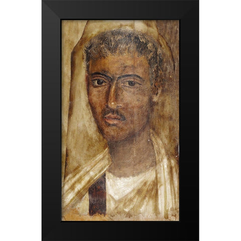 Mummy Portrait of a Man Black Modern Wood Framed Art Print by Artisan, Unknown 2nd Century Romano-Egyptian