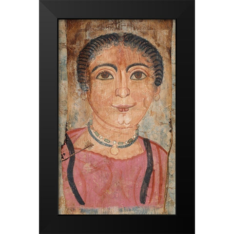 Mummy Portrait of a Woman Black Modern Wood Framed Art Print by Artisan, Unknown 2nd Century Romano-Egyptian