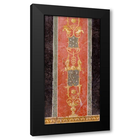 Wall Fragment with Grotesques Black Modern Wood Framed Art Print by Artisan, Unknown 1st Century Roman