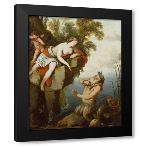 Glaucus and Scylla Black Modern Wood Framed Art Print by de La Hyre, Laurent