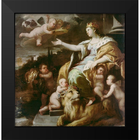 Allegory of Magnanimity Black Modern Wood Framed Art Print by Giordano, Luca