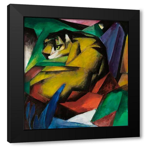 The Tiger, 1912 Black Modern Wood Framed Art Print by Marc, Franz