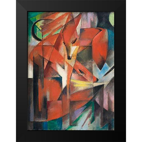 The Fox, 1913 Black Modern Wood Framed Art Print by Marc, Franz