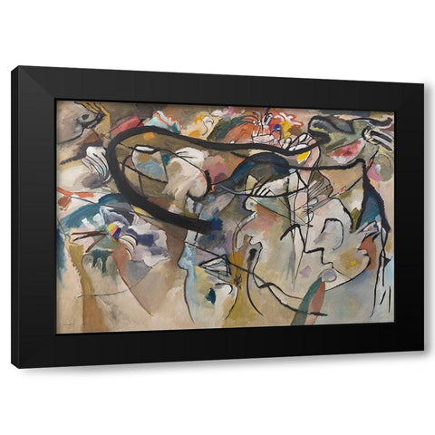 Composition V, 1911 Black Modern Wood Framed Art Print with Double Matting by Kandinsky, Wassily