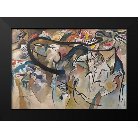 Composition V, 1911 Black Modern Wood Framed Art Print by Kandinsky, Wassily