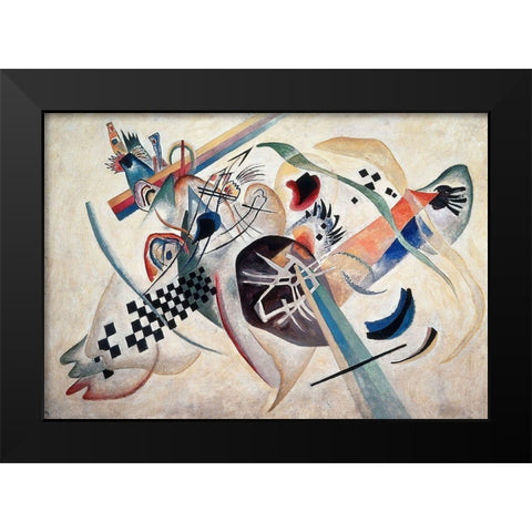 Composition 224 (On White), 1920 Black Modern Wood Framed Art Print by Kandinsky, Wassily