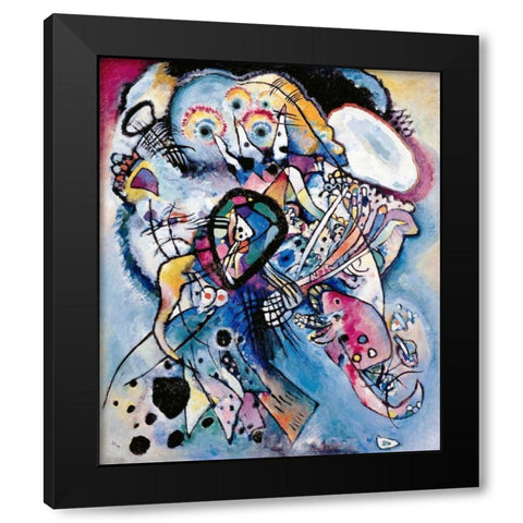 Two Ovals, 1919 Black Modern Wood Framed Art Print with Double Matting by Kandinsky, Wassily