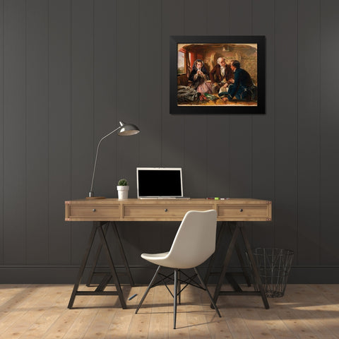 First Class - The Meeting, 1855 Black Modern Wood Framed Art Print by Solomon, Abraham