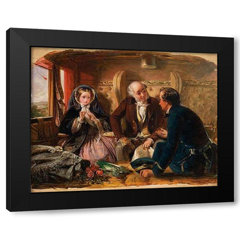 First Class - The Meeting, 1855 Black Modern Wood Framed Art Print with Double Matting by Solomon, Abraham