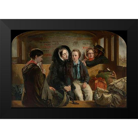 Second Class - The Parting, 1854 Black Modern Wood Framed Art Print by Solomon, Abraham