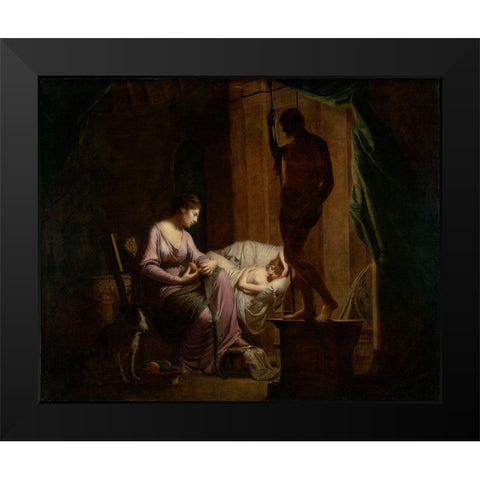 Penelope Unraveling Her Web Black Modern Wood Framed Art Print by Wright, Joseph