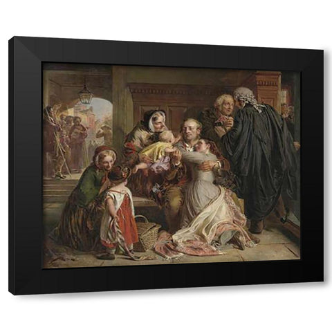 Not Guilty Black Modern Wood Framed Art Print by Solomon, Abraham