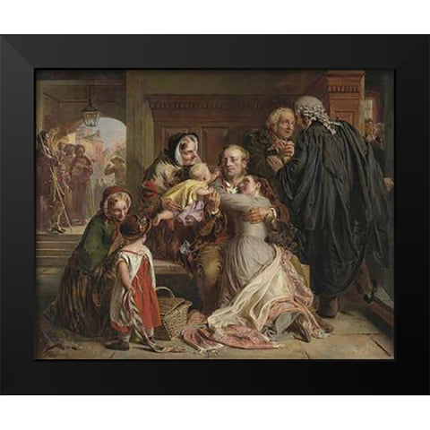 Not Guilty Black Modern Wood Framed Art Print by Solomon, Abraham