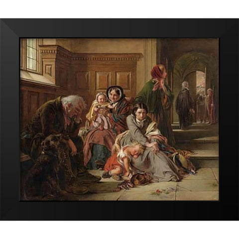 Waiting for the Verdict Black Modern Wood Framed Art Print by Solomon, Abraham