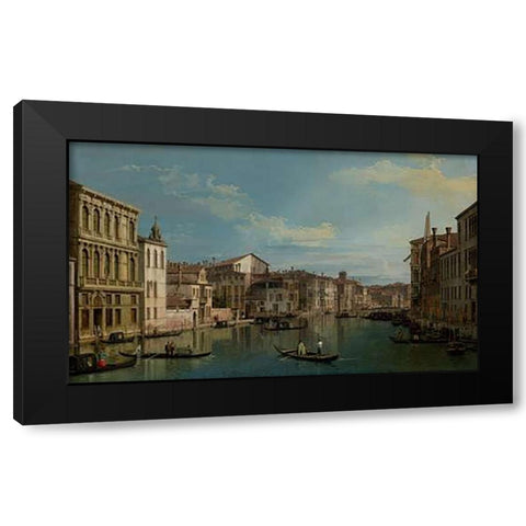 The Grand Canal in Venice from Palazzo Flangini to Campo San Marcuola Black Modern Wood Framed Art Print with Double Matting by Canaletto