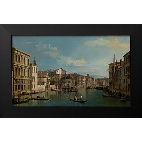 The Grand Canal in Venice from Palazzo Flangini to Campo San Marcuola Black Modern Wood Framed Art Print by Canaletto