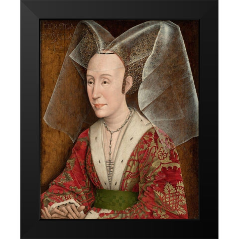 Portrait of Isabella of Portugal Black Modern Wood Framed Art Print by Van der Weyden, Rogier