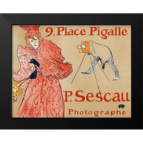Sescau Photographe Black Modern Wood Framed Art Print by De Toulouse-Lautrec, Henri