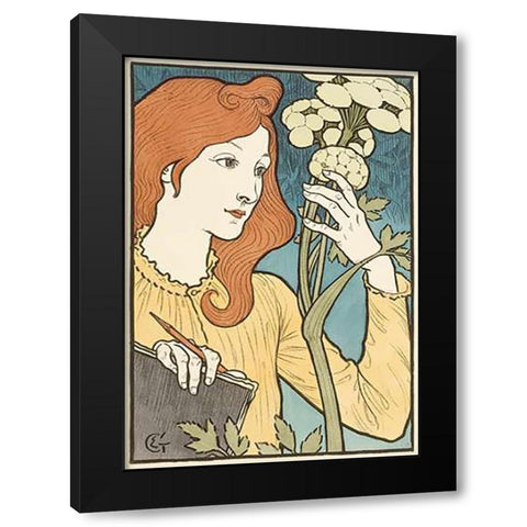 Salon des Cent Black Modern Wood Framed Art Print with Double Matting by Grasset, Eugene Samuel