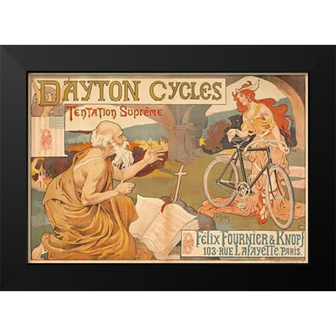 Dayton Cycles Black Modern Wood Framed Art Print by Thiriet, Henry