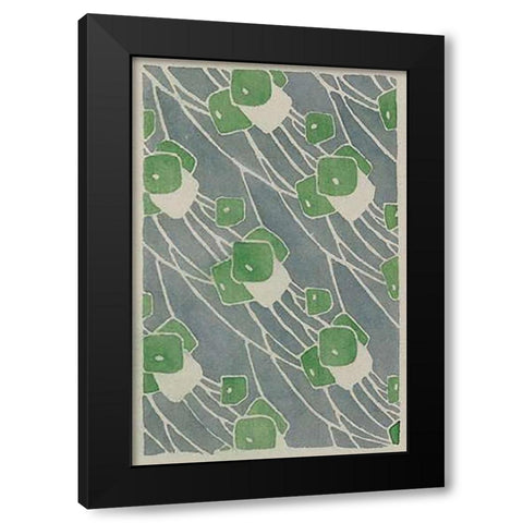 Green Geometric Black Modern Wood Framed Art Print by Overbeck, Hannah Borger