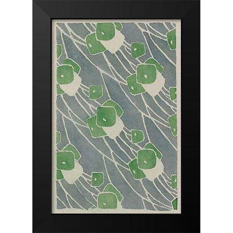 Green Geometric Black Modern Wood Framed Art Print by Overbeck, Hannah Borger