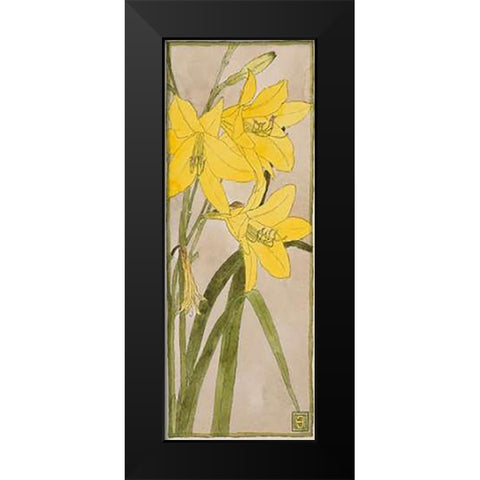 Yellow Daylily Black Modern Wood Framed Art Print by Overbeck, Hannah Borger