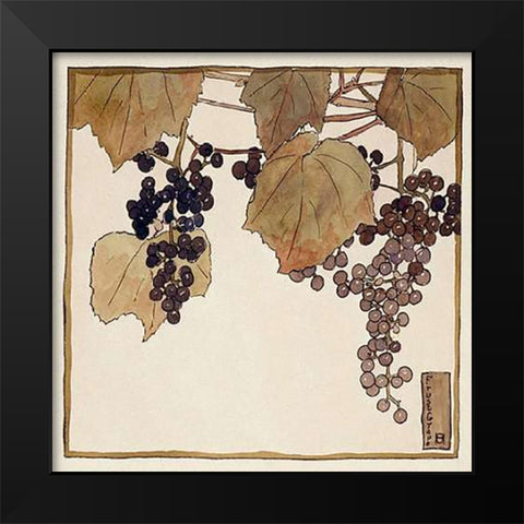 Frost Grape Black Modern Wood Framed Art Print by Overbeck, Hannah Borger