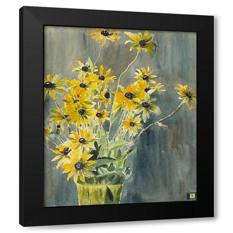 Vase with Blackeyed Susans Black Modern Wood Framed Art Print with Double Matting by Overbeck, Hannah Borger