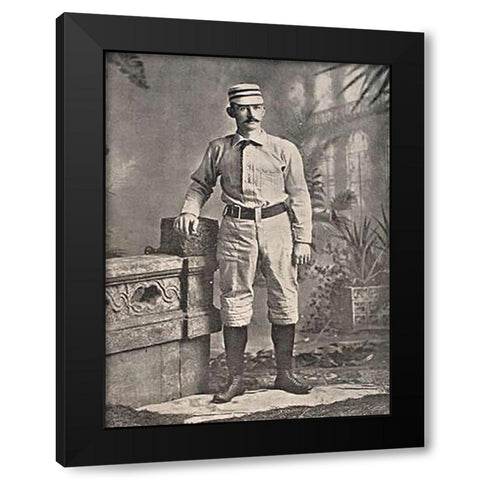 Mike Lehane, Columbus, 1865 Black Modern Wood Framed Art Print by A.G. Spalding Baseball Collection