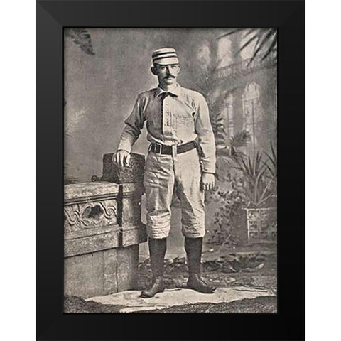 Mike Lehane, Columbus, 1865 Black Modern Wood Framed Art Print by A.G. Spalding Baseball Collection
