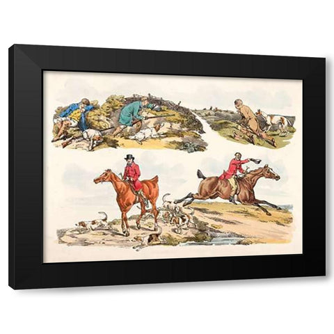 Hare Hunting, 1817 Black Modern Wood Framed Art Print by Alken, Henry Thomas