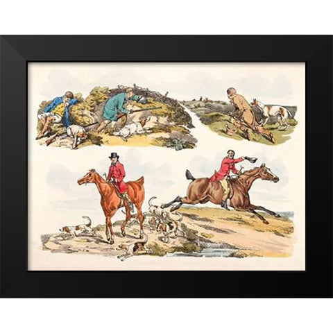 Hare Hunting, 1817 Black Modern Wood Framed Art Print by Alken, Henry Thomas