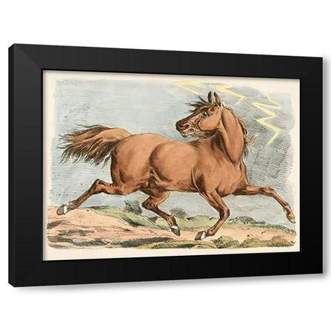 Brown Horse Running, 1817 Black Modern Wood Framed Art Print by Alken, Henry Thomas