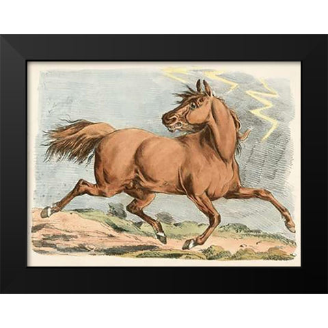 Brown Horse Running, 1817 Black Modern Wood Framed Art Print by Alken, Henry Thomas