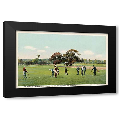 On The Golf Links Hotel Del Monte, Del Monte, Calif., 1898 Black Modern Wood Framed Art Print with Double Matting by Detroit Publishing Co.