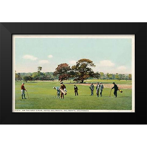 On The Golf Links Hotel Del Monte, Del Monte, Calif., 1898 Black Modern Wood Framed Art Print by Detroit Publishing Co.