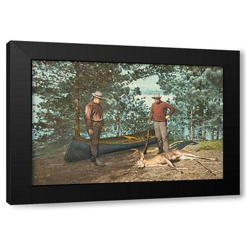 Hunting, Adirondacks, N.Y., 1898 Black Modern Wood Framed Art Print with Double Matting by Detroit Publishing Co.