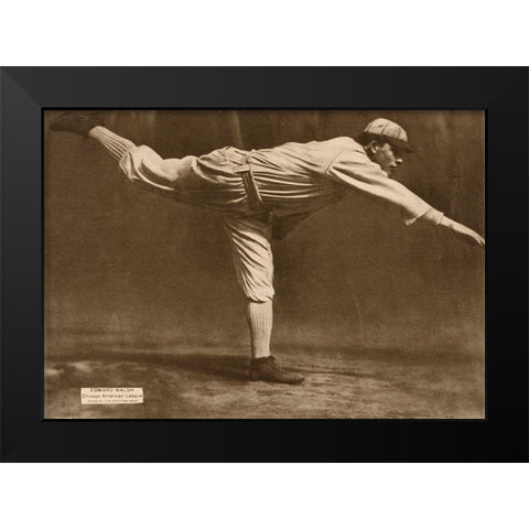 Edward Walsh, Chicago American League, 1880 Black Modern Wood Framed Art Print by Leopold Morse Goulston Baseball Collection,