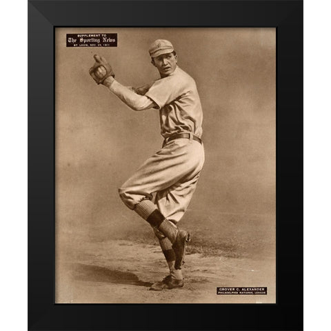 Grover C. Alexander, Philadelphia National League, 1880 Black Modern Wood Framed Art Print by Leopold Morse Goulston Baseball Collection,